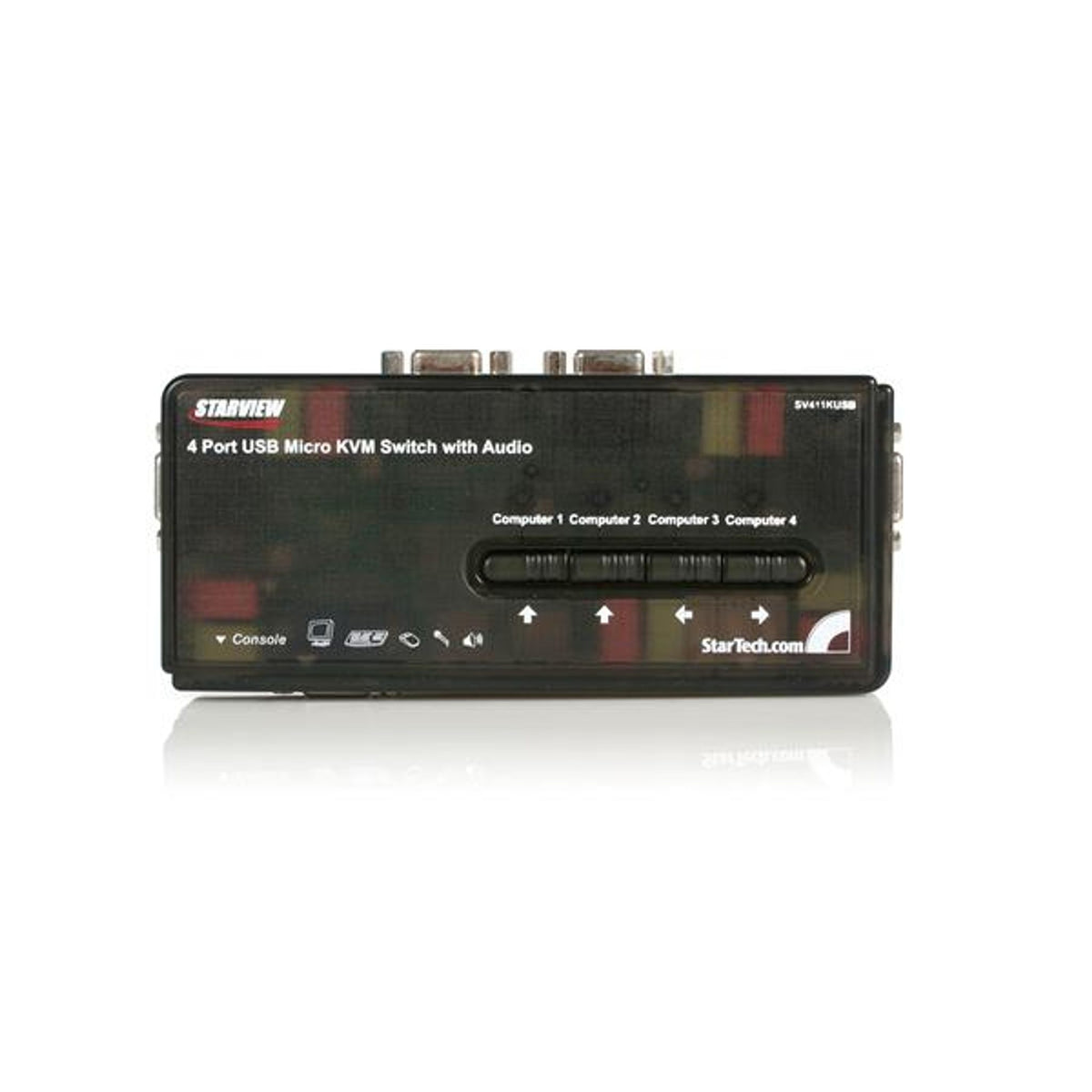 StarTech.com SV411KUSB 4-Port Black USB VGA KVM Switch with Audio