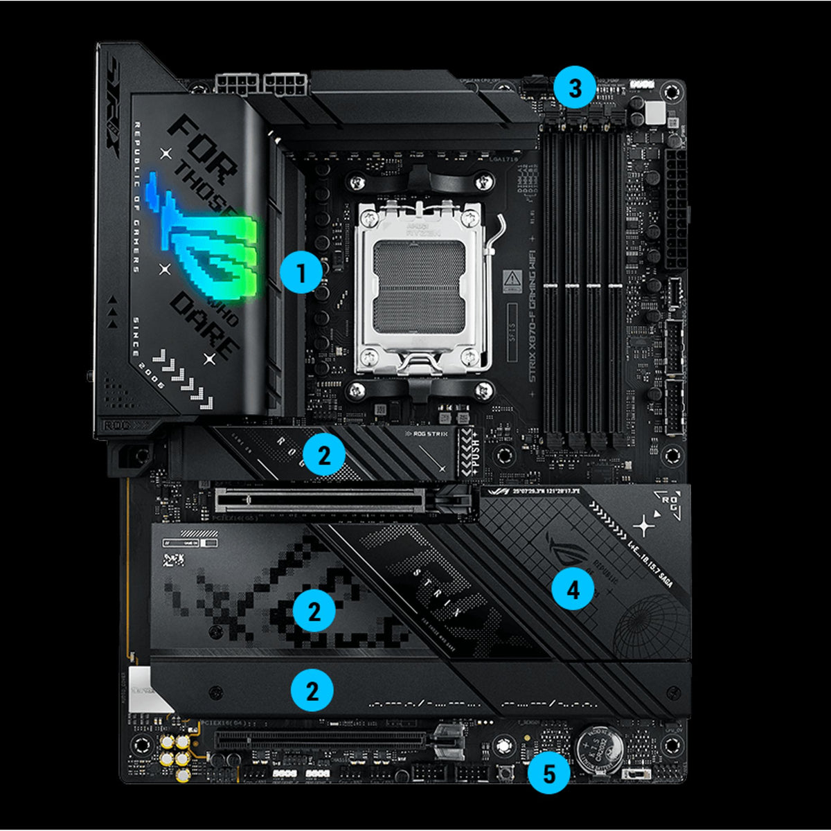 ASUS ROG STRIX X870-F GAMING WIFI AM5 DDR5 192GB 4x M.2 PCIe 5.0 WiFi 7 tl:278c076c