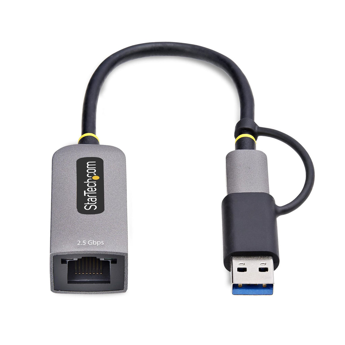 StarTech.com 2.5GbE USB-C to Ethernet Adapter with USB-A Converter 1G