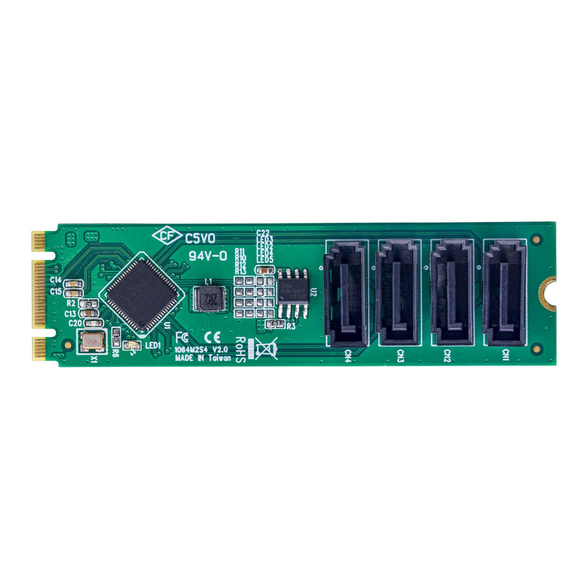 StarTech.com 4-Port M.2 to SATA Adapter Card PCIe 3.0 USB 3.1
