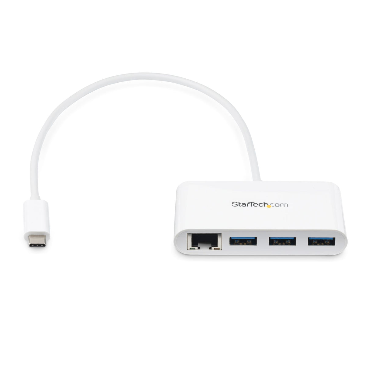 StarTech USB C Combo Hub 3 USB 3.0 Ports 1 Ethernet Port White