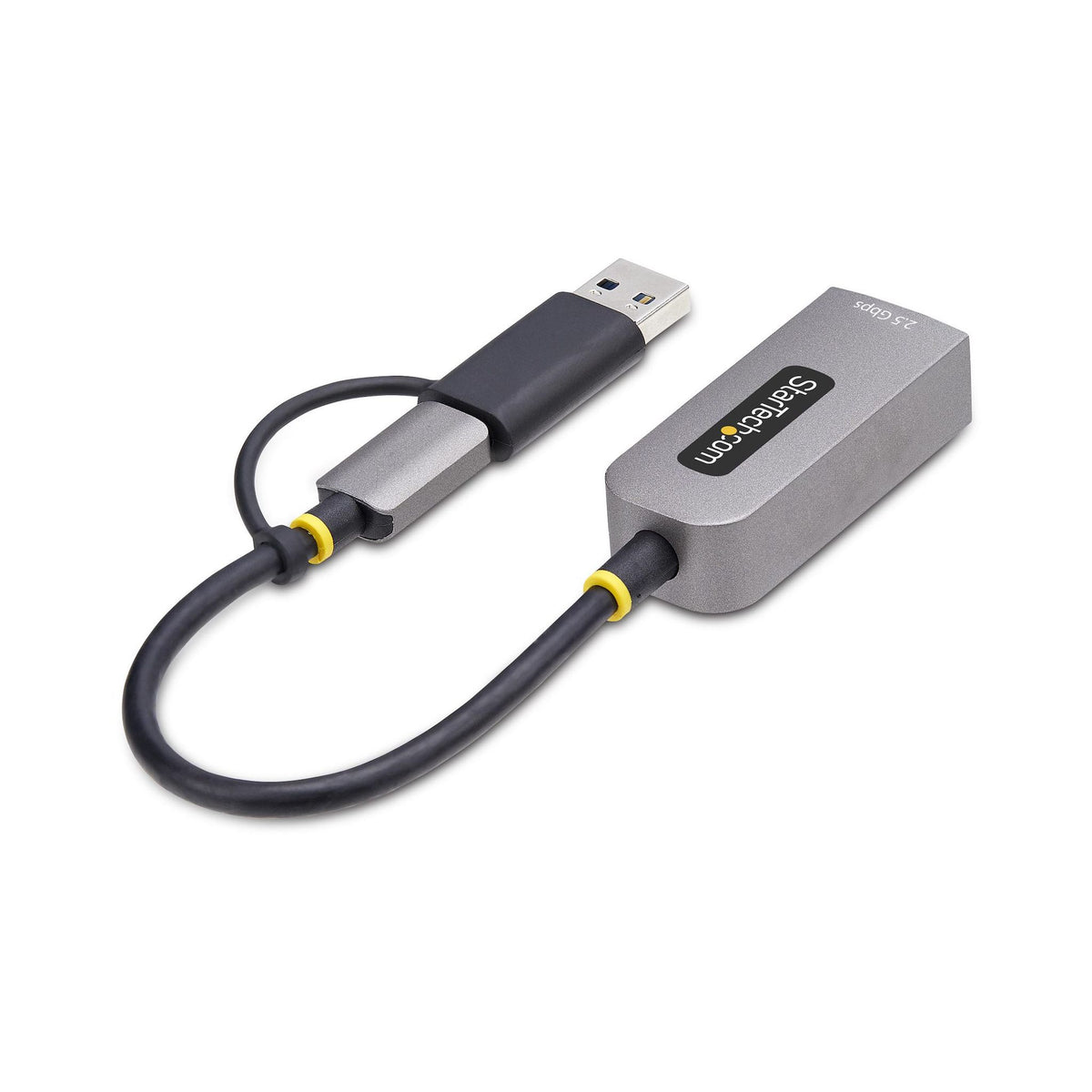 StarTech.com 2.5GbE USB-C to Ethernet Adapter with USB-A Converter 1G
