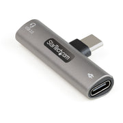 StarTech USB C Audio Charge Adapter USB-C Male Female Ports Silver
