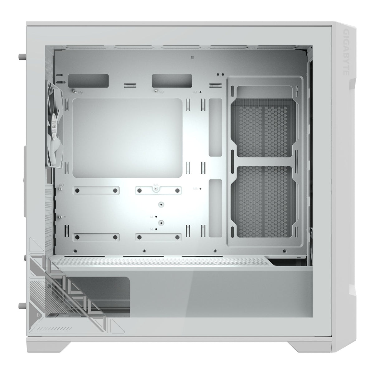 Gigabyte C102 GLASS ICE Mid Tower Case White 5 Slots 2x 3.5" USB 3.0 x2 tl:81858f03