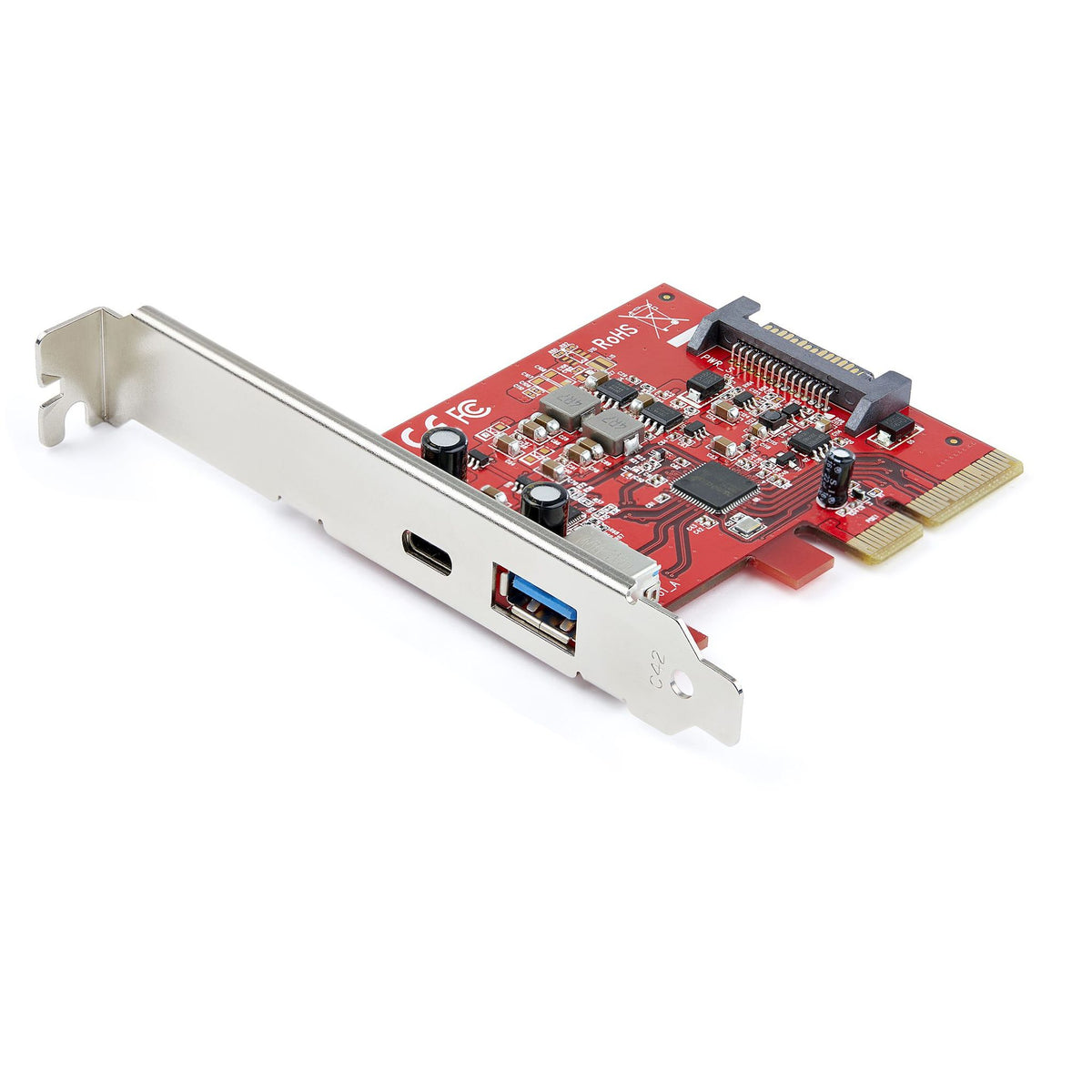 StarTech USB Adapter PCI Express x4 2x USB 3.1 UASP Red