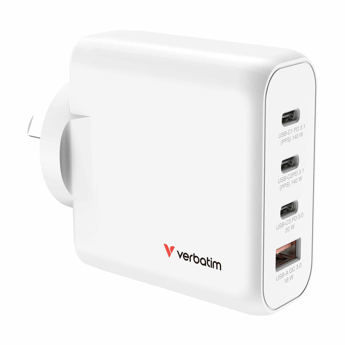 Verbatim 140W 3 USB-C Universal AC Adapter 230V Input