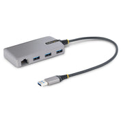 StarTech 3-Port USB Hub with Gigabit Ethernet 5Gbps Bus-Powered USB-A Ports