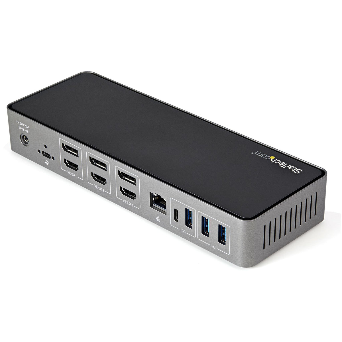 StarTech.com Hybrid USB-C USB-A Dock Triple Monitor 4K DP HDMI 85W PD GbE 6xUSB