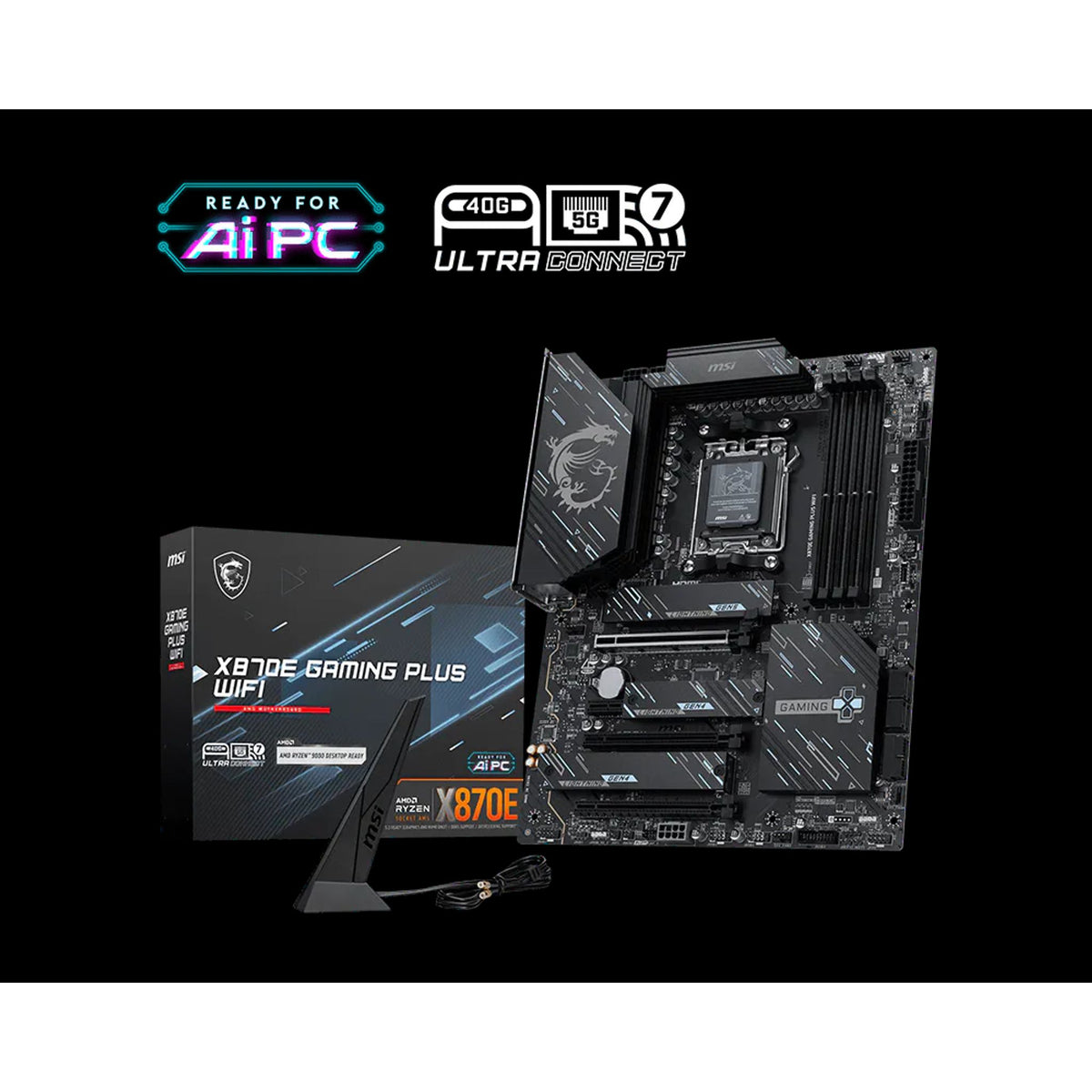 MSI X870E GAMING PLUS WIFI AM5 DDR5 PCIe5 M.2 WiFi7 USB4 Motherboard tl:8e4a914c