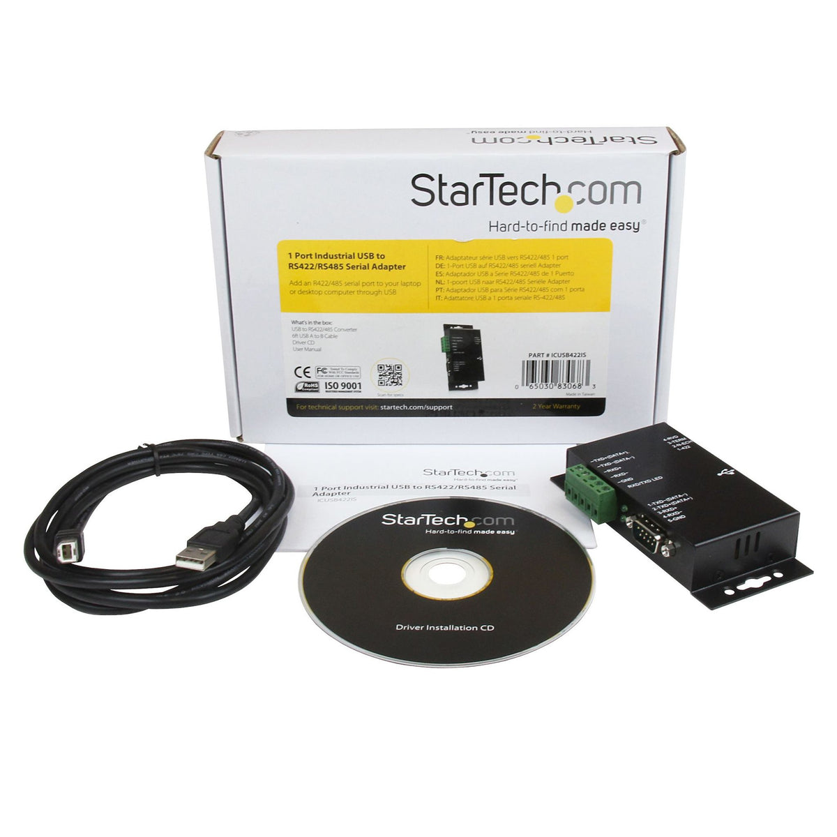StarTech.com ICUSB422IS 1 Port USB 2.0 Type B Serial Adapter TAA Compliant
