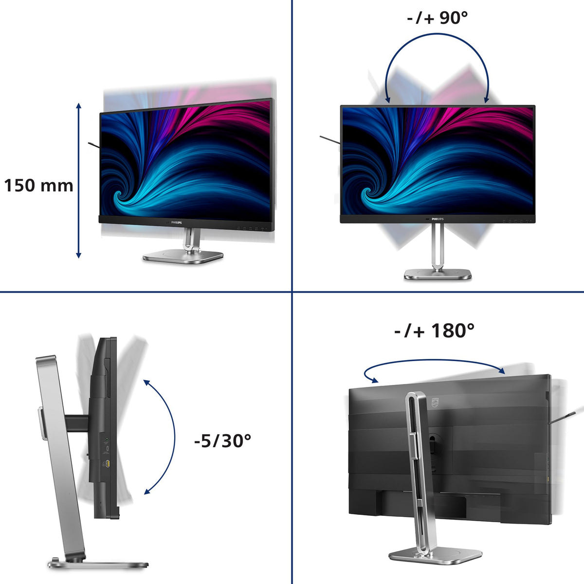 Philips 27B2N4500 27" QHD 120Hz IPS Business Monitor DP/HDMI SPK
