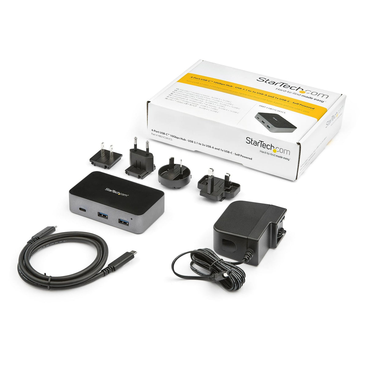 StarTech 4-Port USB-C Hub 3x USB-A 10Gbps Powered USB 3.2