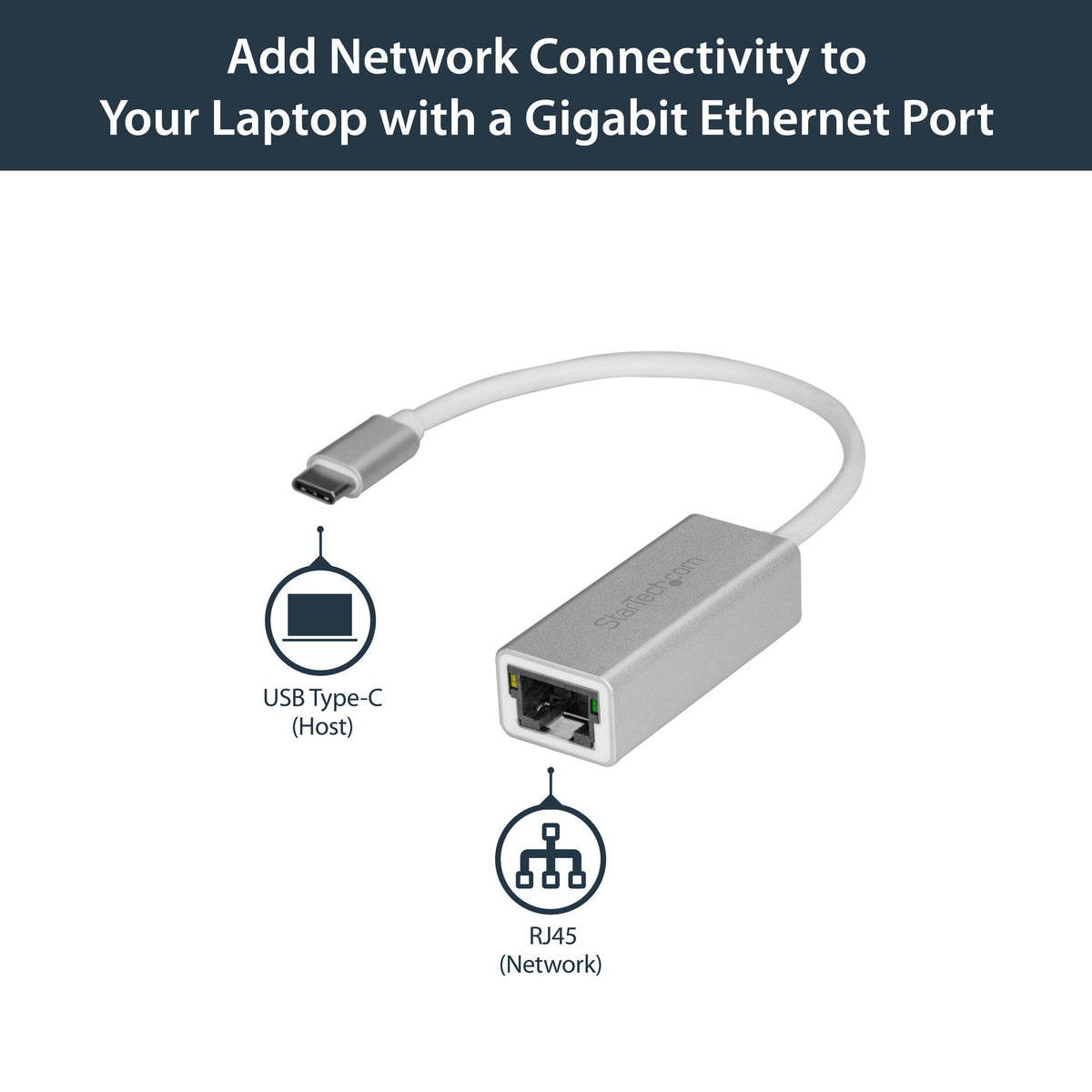 StarTech.com USB-C to Gigabit Ethernet Adapter - Aluminum - Thunderbolt 3 Port