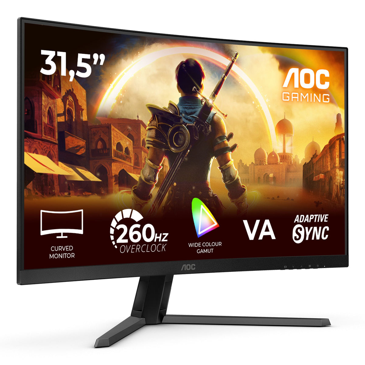 AOC C32G42ZE 31.5" Curved VA FHD 260Hz 0.3ms MPRT Adaptive Sync HDR Monitor