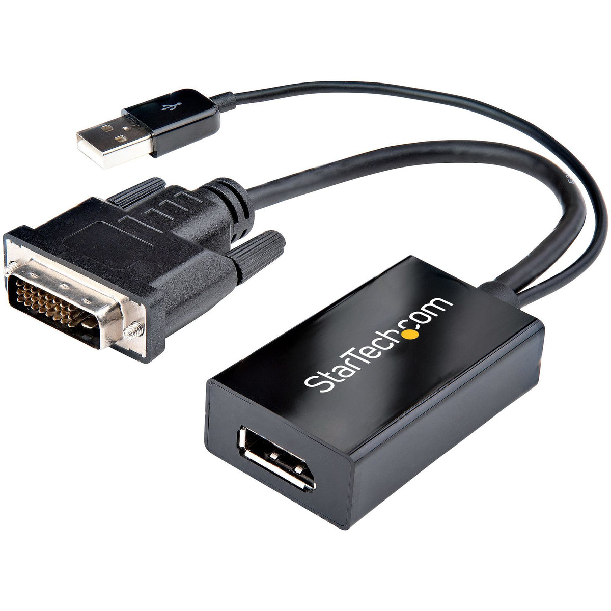 StarTech.com DVI to DisplayPort Adapter with USB Power 1920x1200 DP 1.2 Black