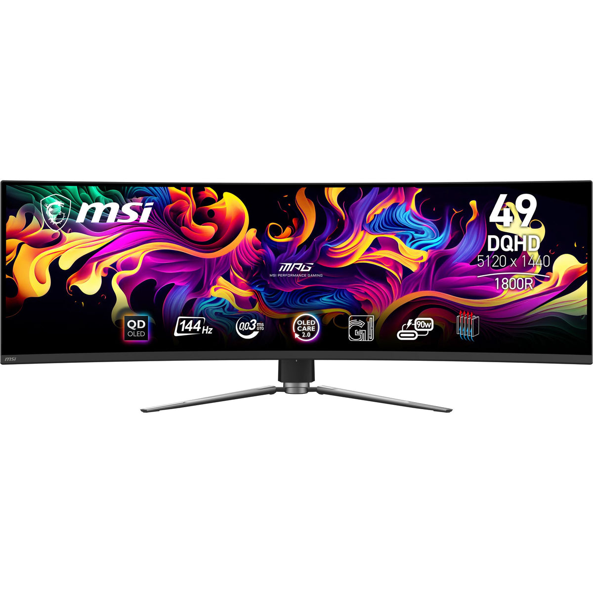 MSI MPG 491CQP 49" Curved QD-OLED Monitor 5120x1440 144Hz DP HDMI USB-C VESA KVM