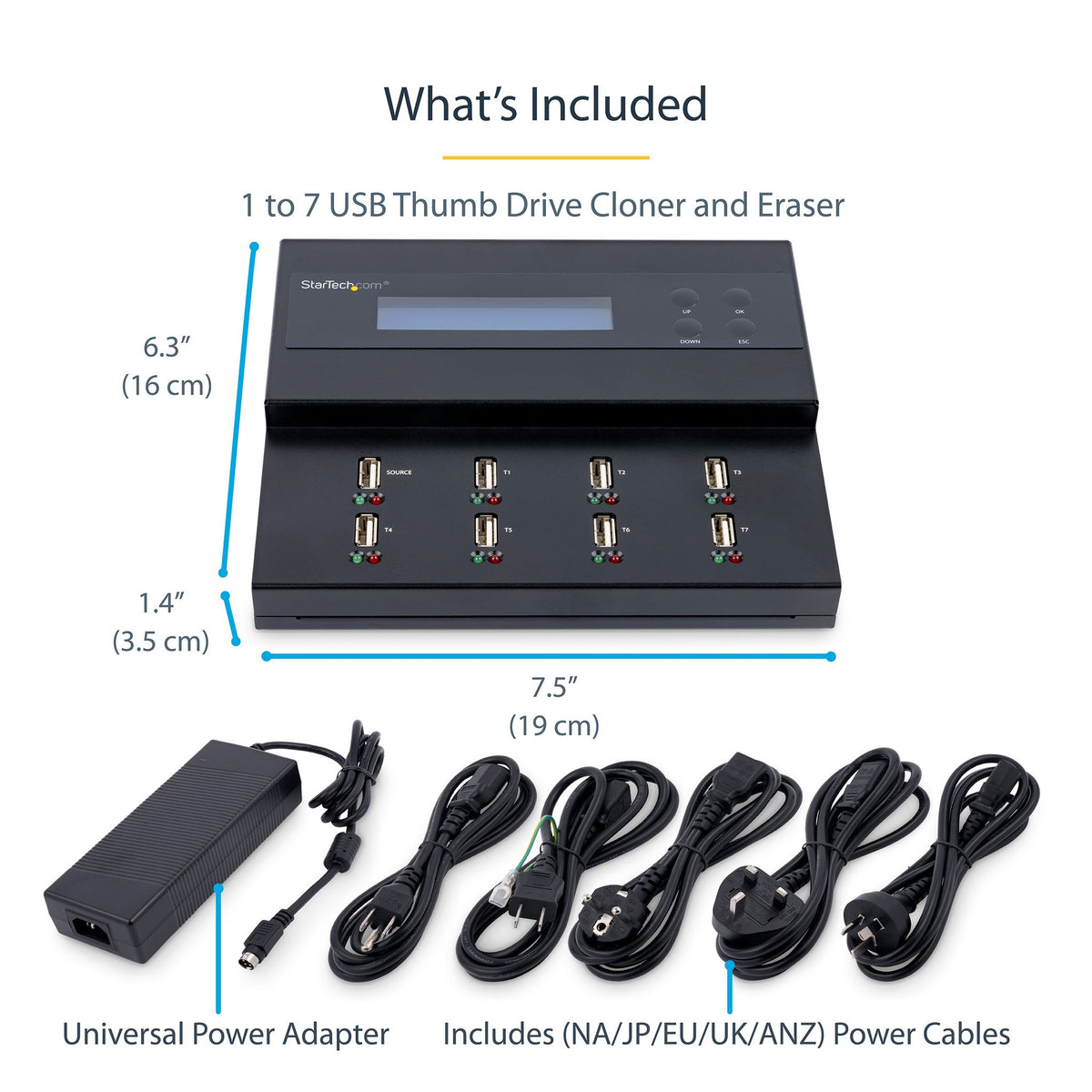 StarTech USB 1 to 7 Flash Drive Duplicator/Eraser USB 3.0 1.5GB/min