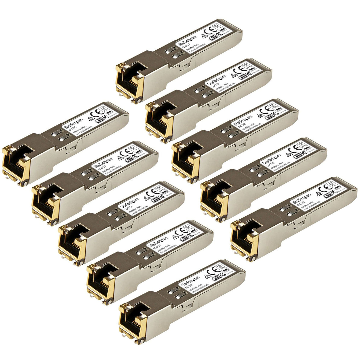 StarTech SFP Mini-GBIC RJ-45 1000Base-T Gigabit Ethernet Module Pack of 10