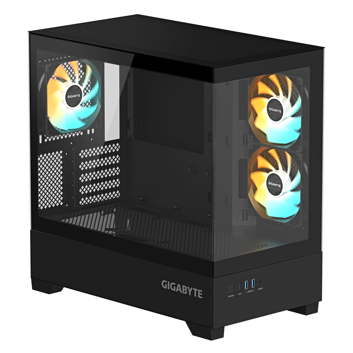 Gigabyte C201 PANORAMIC Mid Tower Case Black mini-ITX m-ATX 5 Slots USB 3.0 x2 tl:b807c18a
