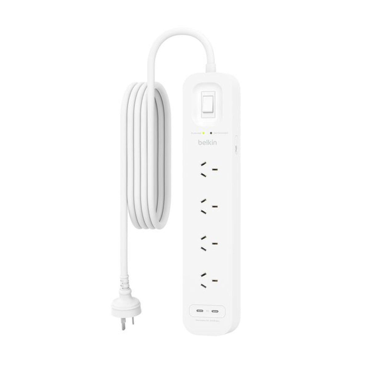 Belkin SurgePlus 4-Outlet Surge Protector 2x USB-C 30W 2M Cord 525 Joules tl:52993cd0