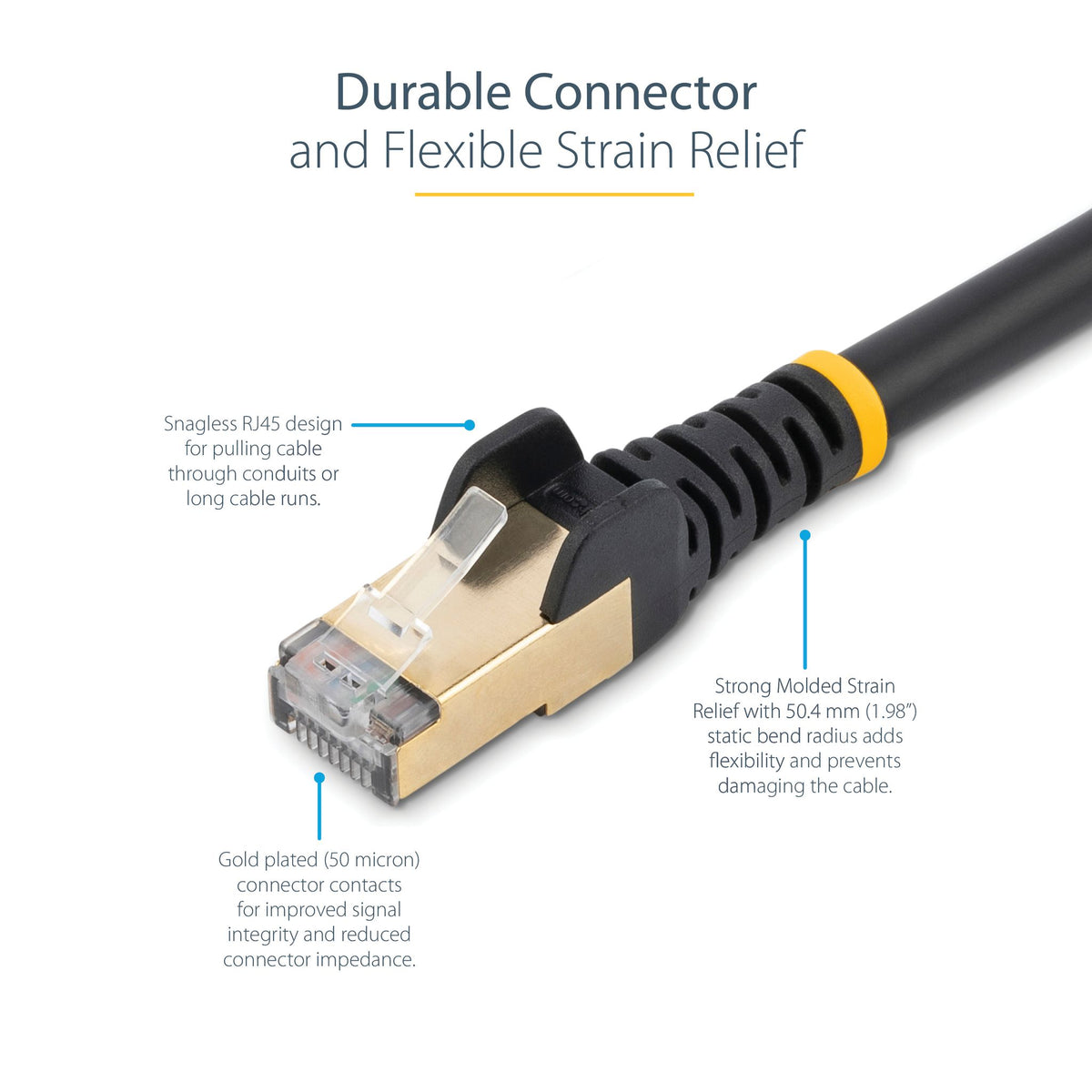 StarTech CAT6A 10m 10GbE Shielded PoE Ethernet Cable Black
