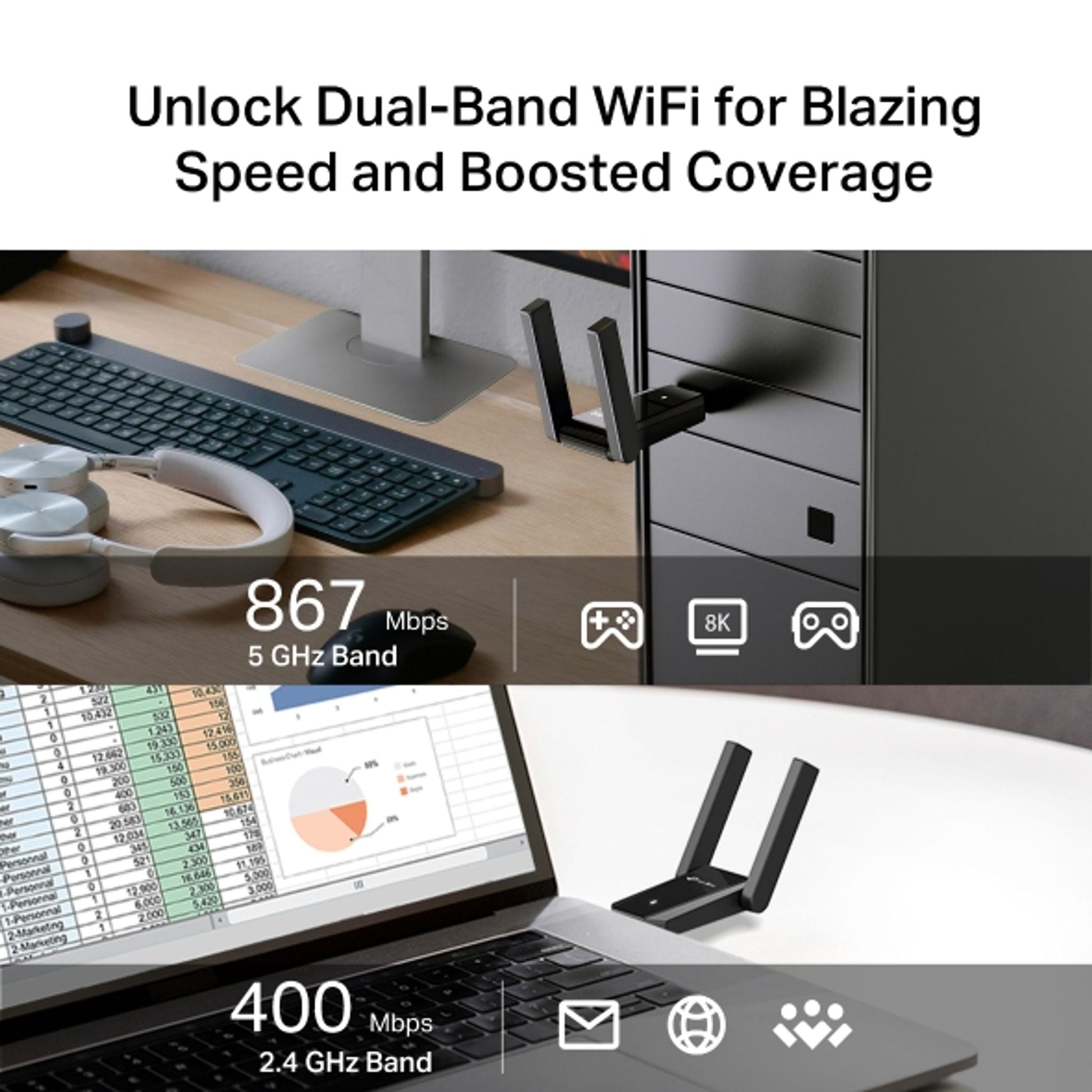 TP-Link Archer T5U Plus AC1300 Dual Antenna Wireless USB Adapter tl:70963fc6
