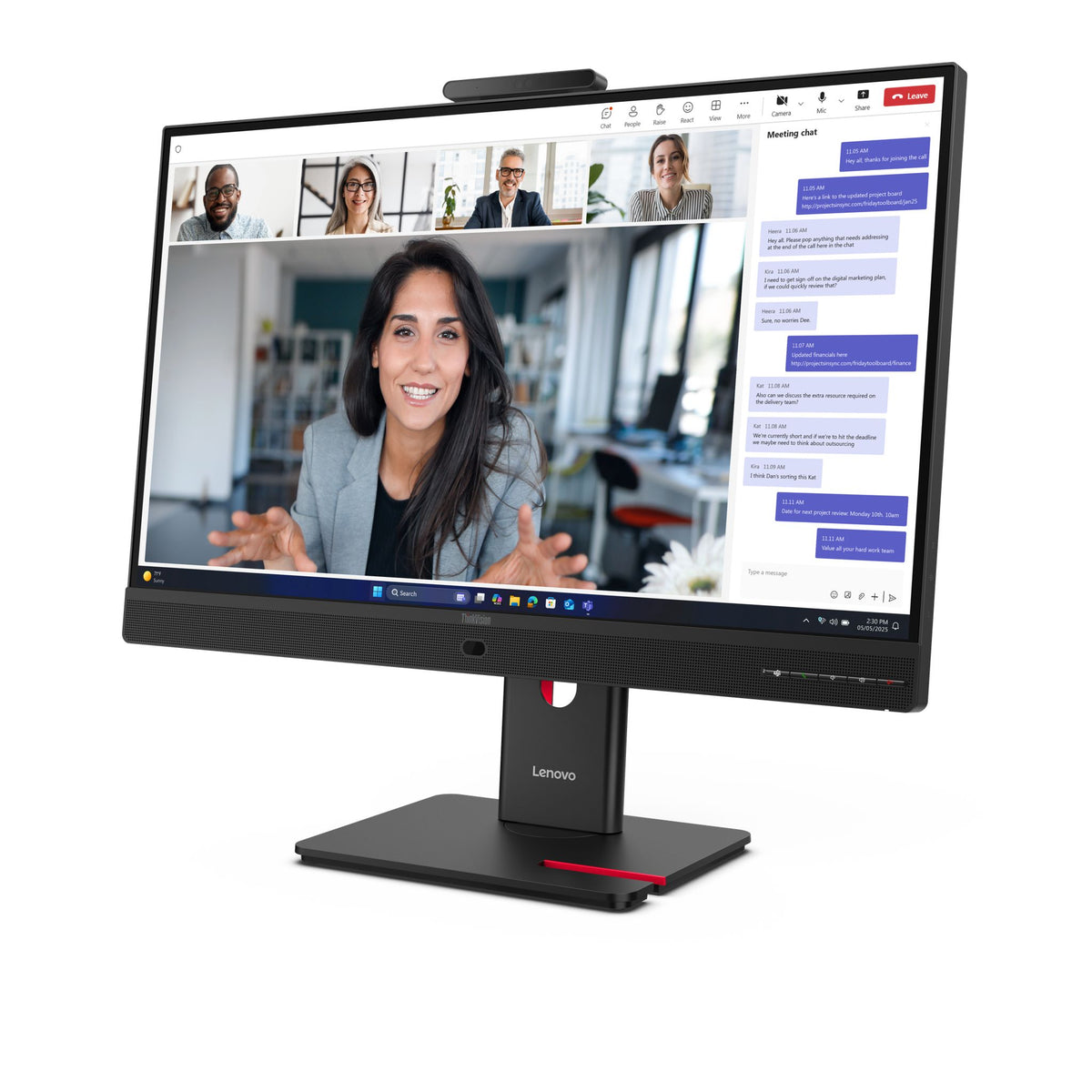 Lenovo ThinkVision T24-4V 23.8" FHD IPS Monitor HDMI DP VGA Adjustable Stand