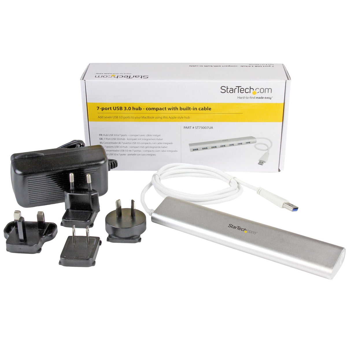 StarTech 7-Port USB 3.0 Self-Powered Hub USB-A Ports 5Gbps Expansion