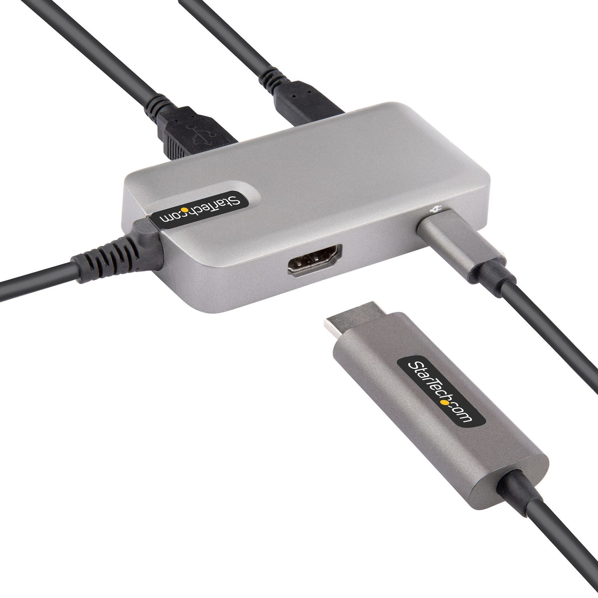 StarTech.com USB C Multiport Adapter 4K HDMI DP 2xUSB-C 10" Cable