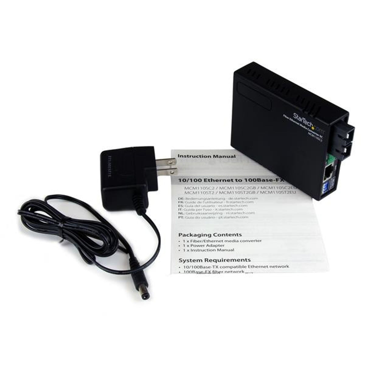 StarTech.com 2-Port Media Converter RJ-45 SC Fast Ethernet Optical Fiber