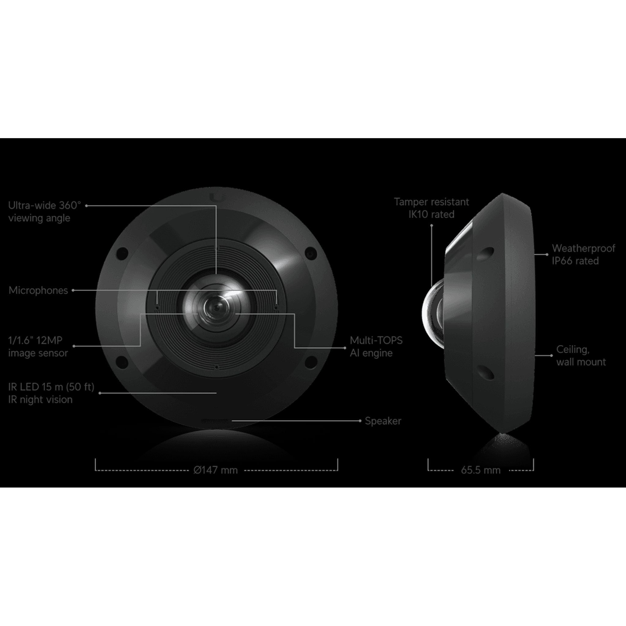 Ubiquiti G6 Pro White All-Weather Vandal-Resistant 12MP PoE Camera Panoramic 360° DPTZ Smart IR tl:503afaf3