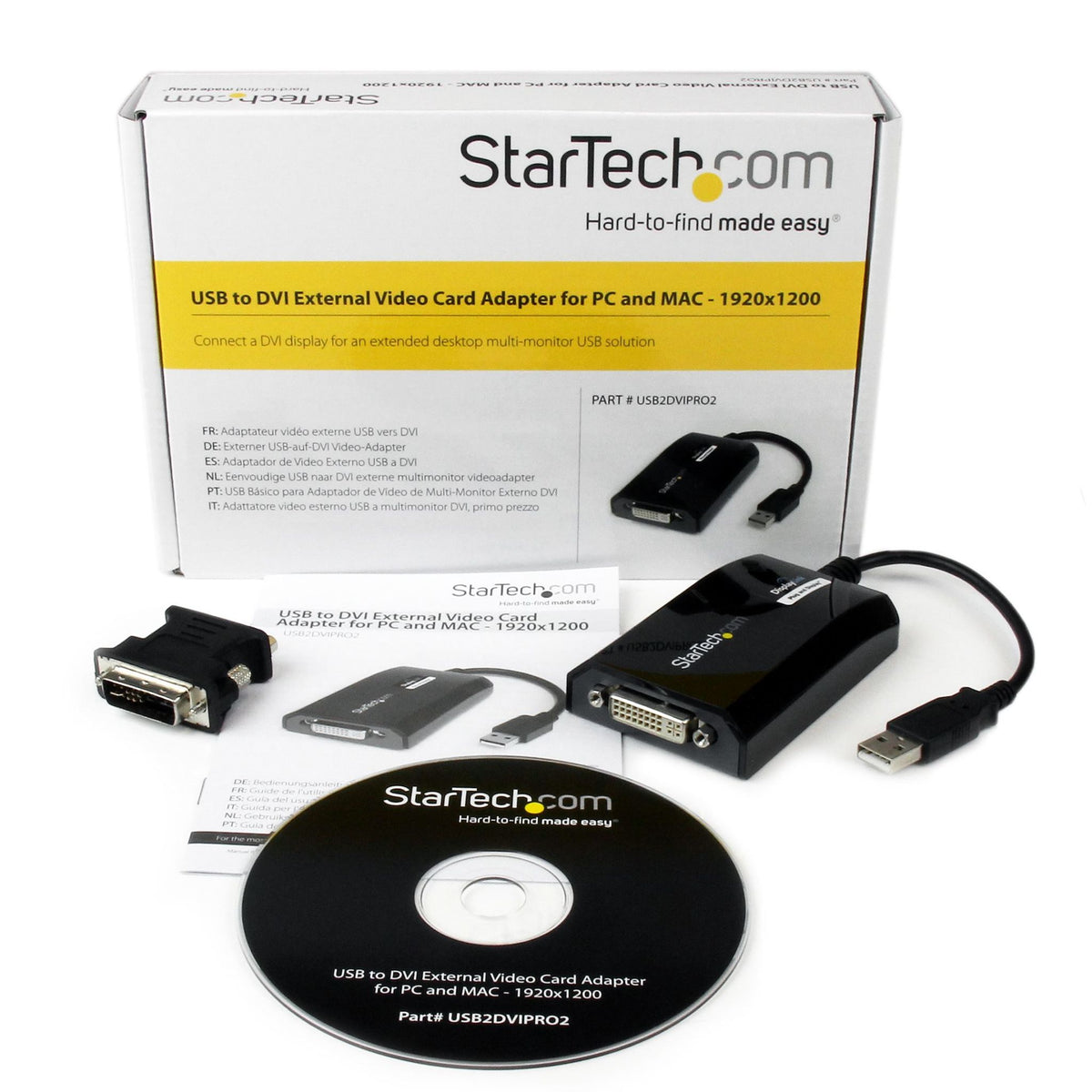 StarTech.com USB to DVI Adapter 1920x1200 Black