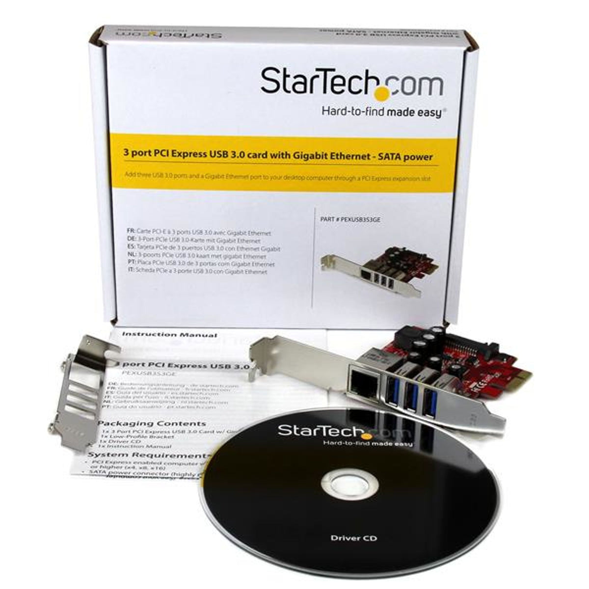 StarTech.com USB Adapter PCI Express x2 3x USB 3.0 1x RJ-45