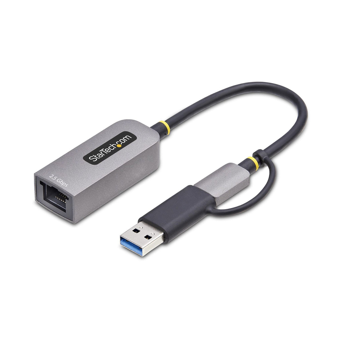 StarTech.com 2.5GbE USB-C to Ethernet Adapter with USB-A Converter 1G