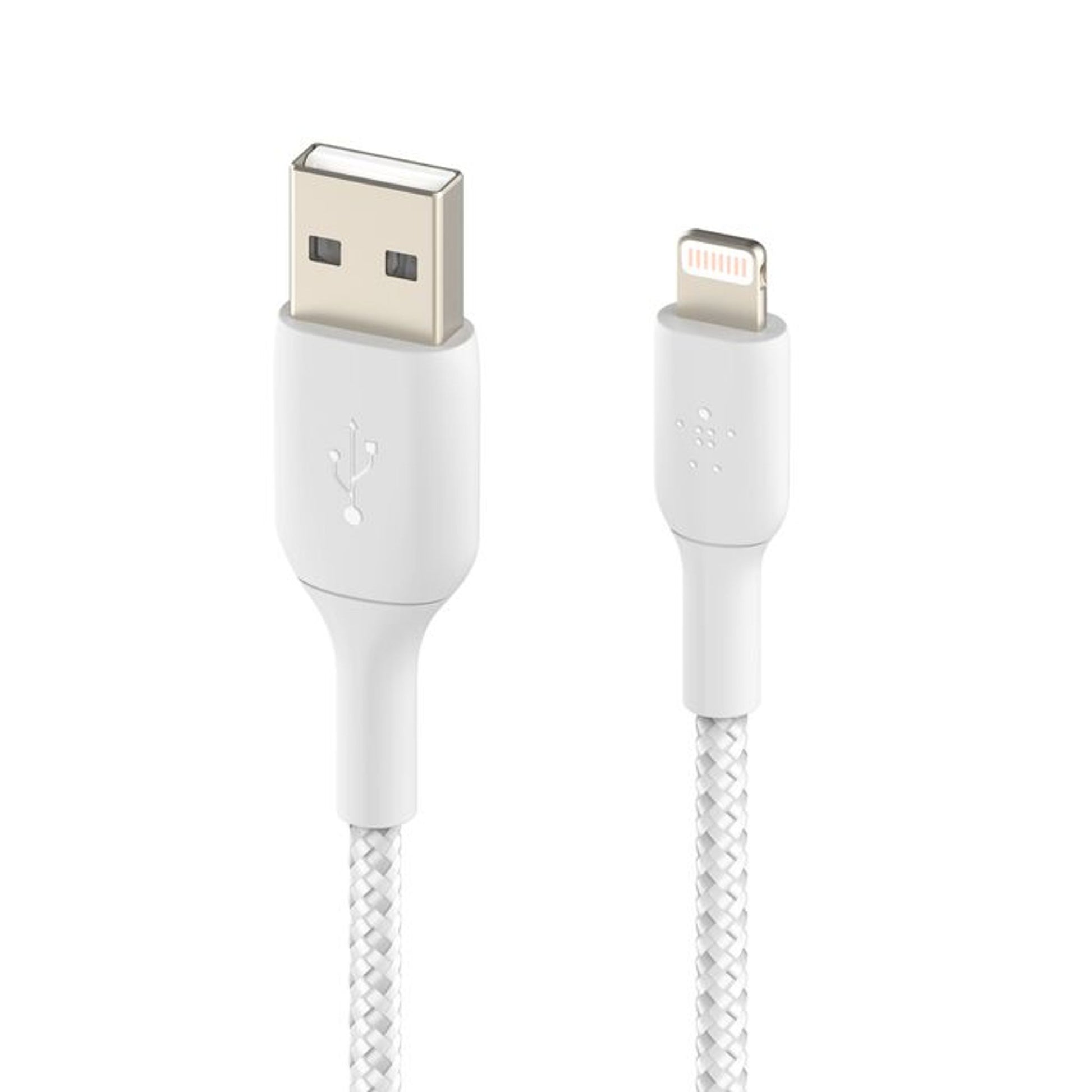 Belkin BoostCharge Braided Lightning to USB-A Cable 2M White CAA002bt2MWH tl:7fab2490