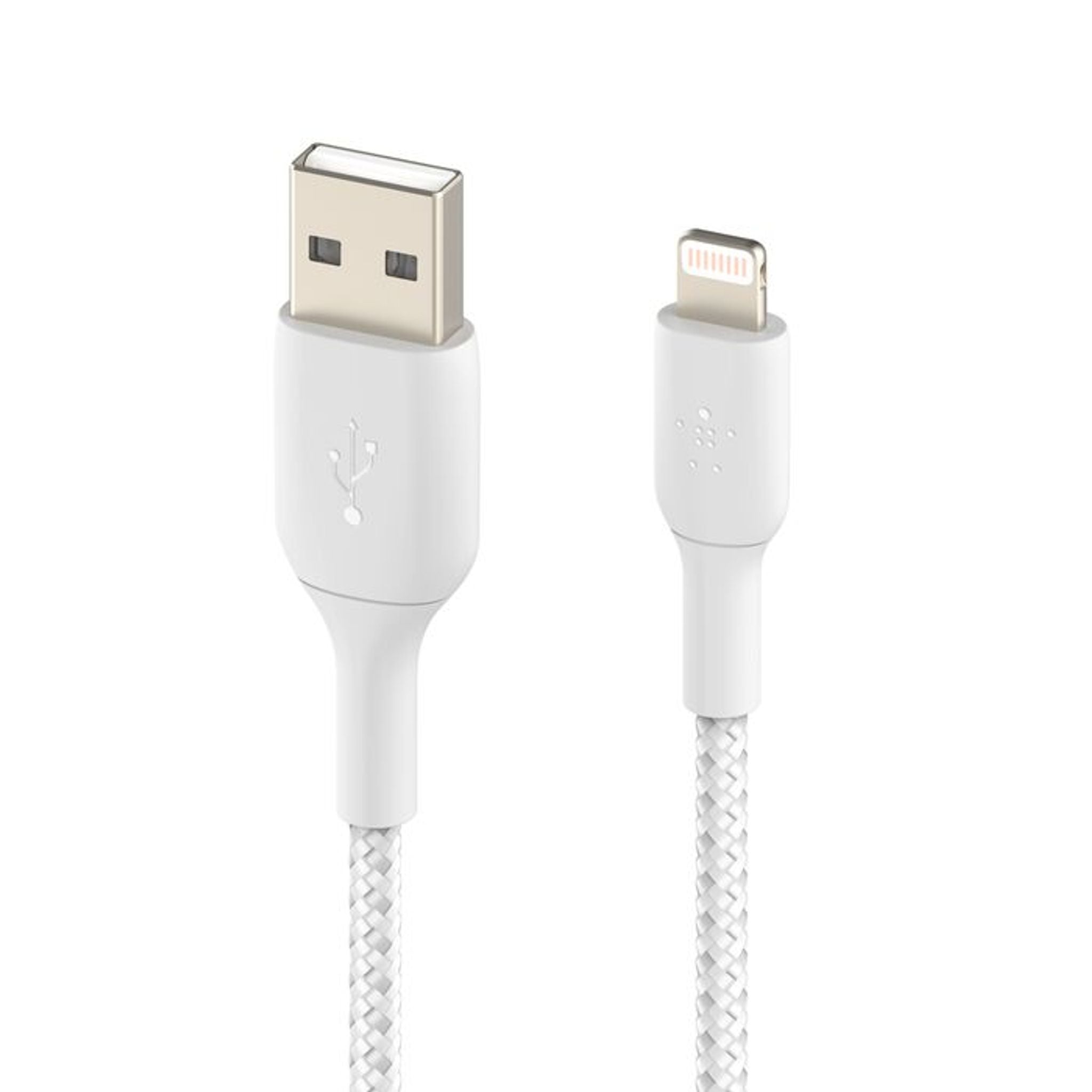 Belkin BoostCharge Braided Lightning to USB-A Cable 2M White CAA002bt2MWH tl:7fab2490
