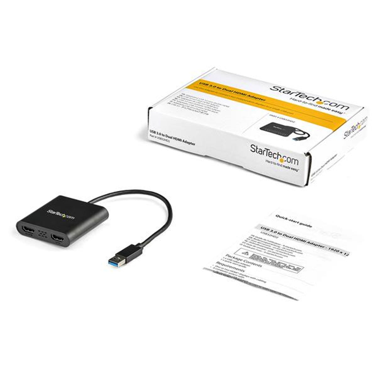 StarTech USB 3.0 to Dual HDMI Adapter 4K 1080p Dual Monitor USB-A