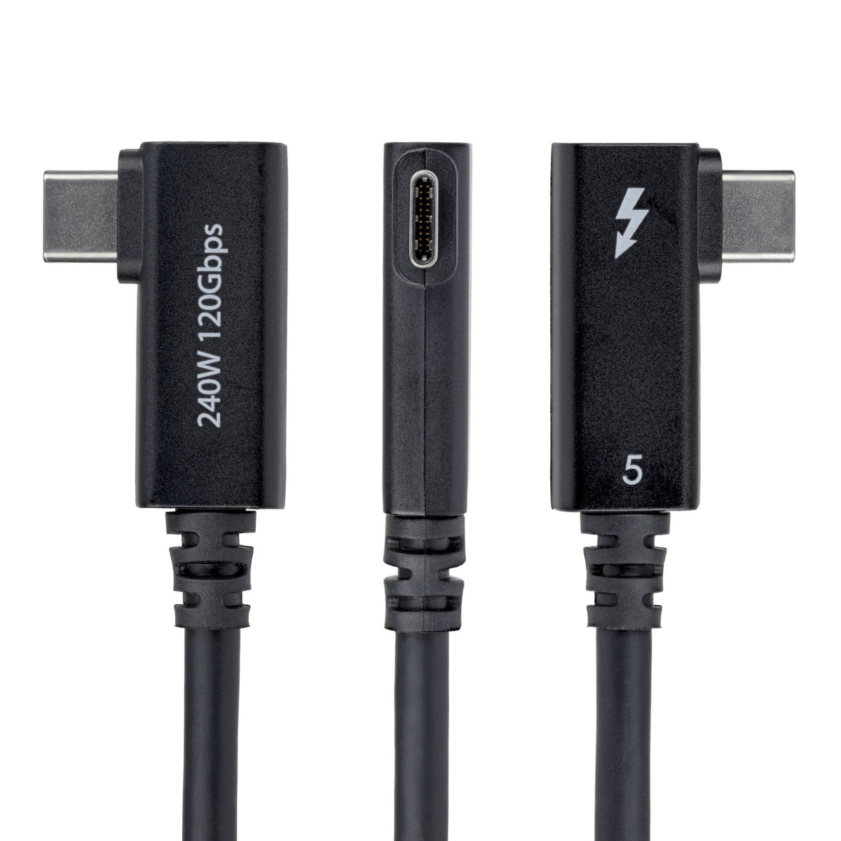 StarTech 80cm Right Angle Thunderbolt 5 Cable 80Gbps 240W PD 8K USB-C-Compatible