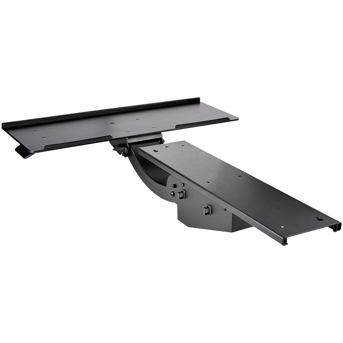 StarTech.com Under Desk Keyboard and Mouse Tray 10" x 26" Adjustable Black Steel