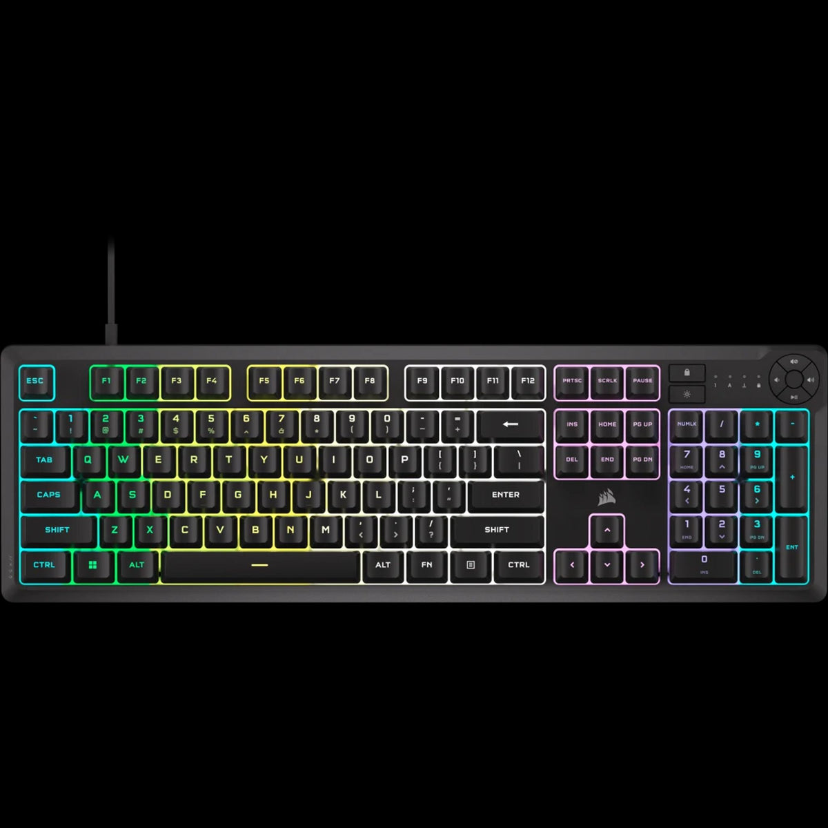 Corsair K55 CORE RGB Wired Gaming Keyboard Extended Layout Rubber Dome Switches tl:9ff070d5