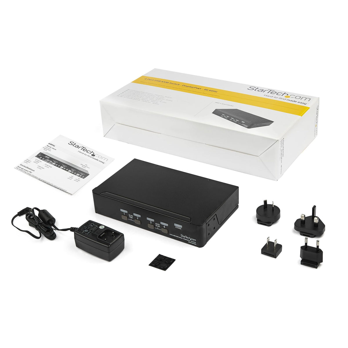 StarTech.com SV431DPUA2 4-Port DisplayPort KVM Switch 4K 60Hz with Audio & USB