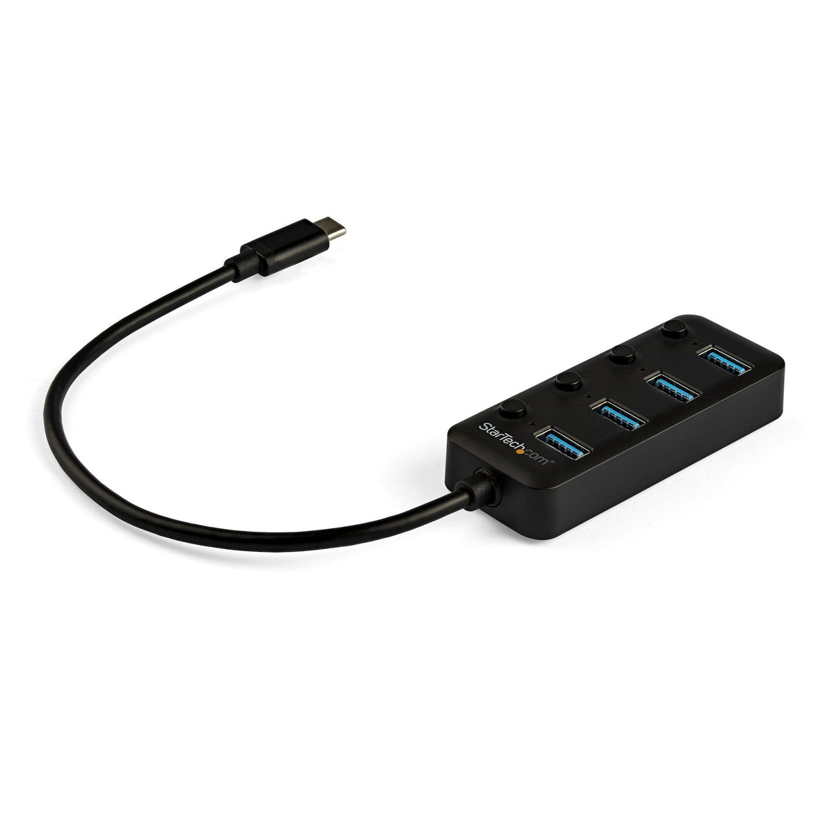 StarTech 4-Port USB-C Hub 4x USB 3.0 Type-A On/Off Switches 5Gbps UASP Bus