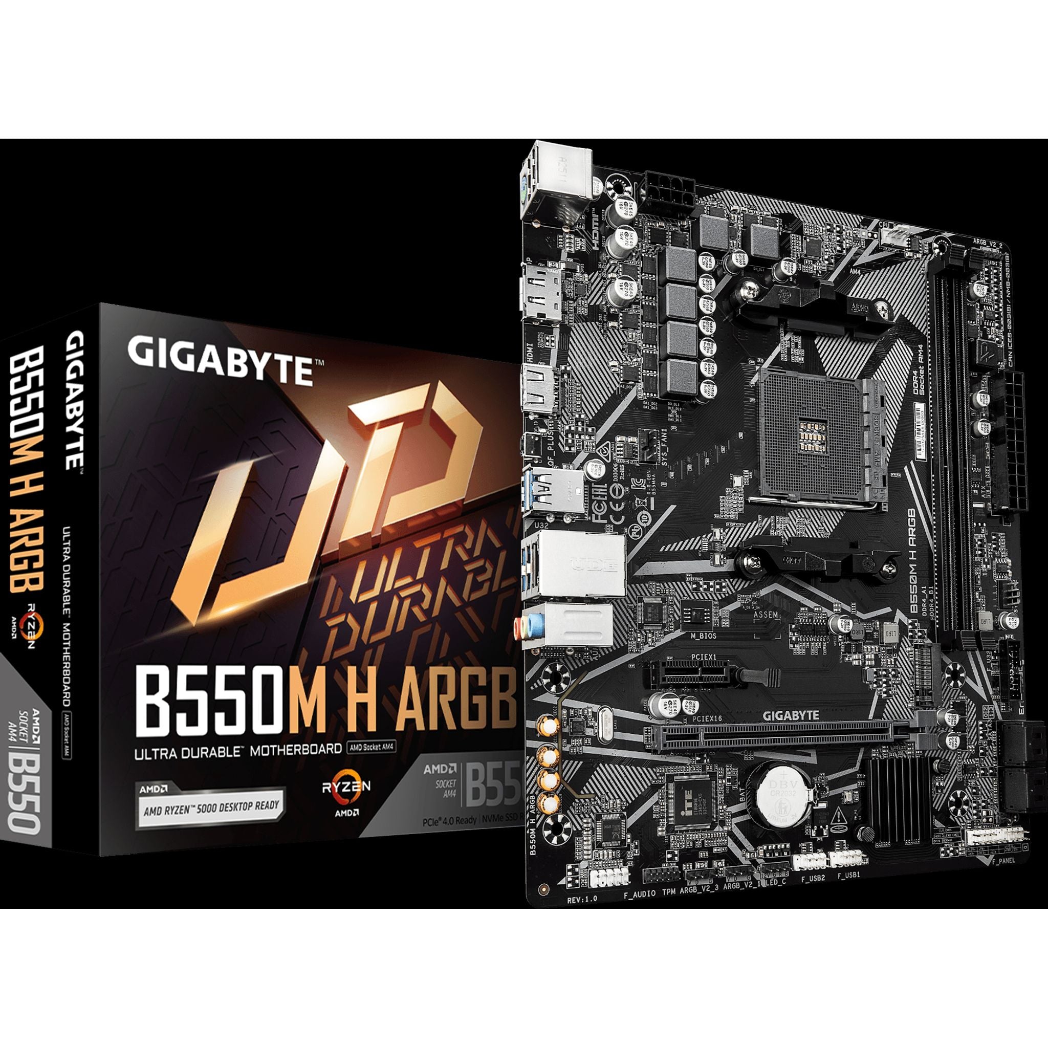 Gigabyte B550M H ARGB MicroATX AMD B550 Motherboard PCIe 4.0 DDR4 HDMI 2.1 DP 1.4 tl:f19aa0e0