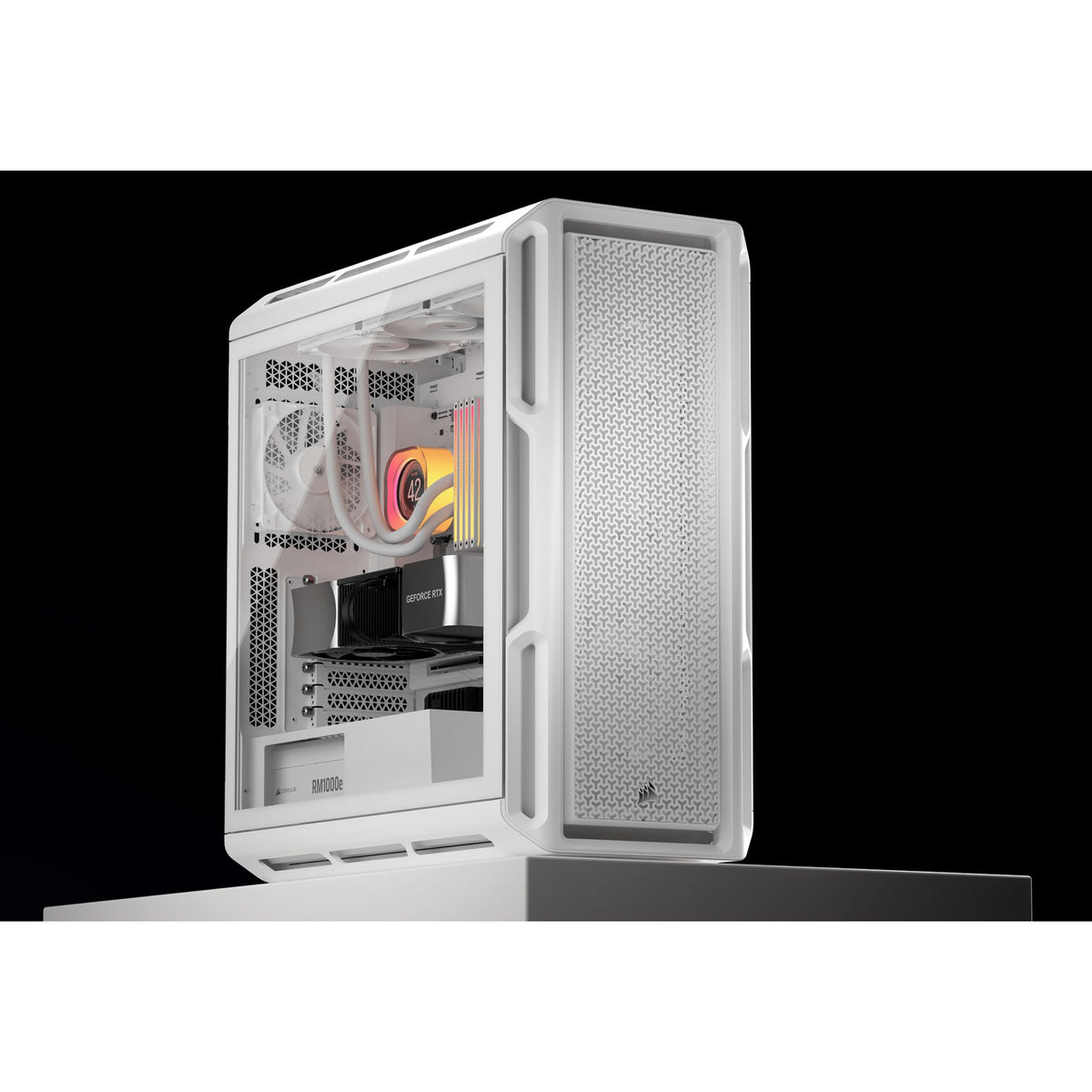 Corsair 5000T Mid-Tower High-Performance PC Case - White ATX 450mm GPU 250mm ... tl:6ccc120d