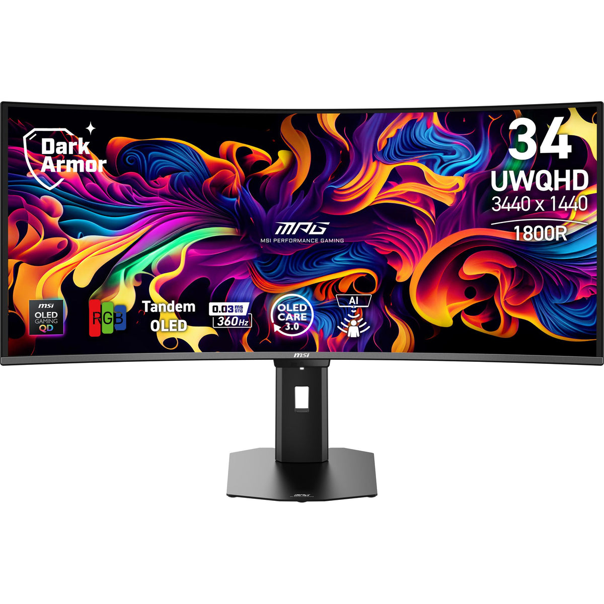 MSI MPG 341CQR 34" UWQHD 360Hz QD-OLED Gaming Monitor HDMI 2.1 DP 2.1 USB-C