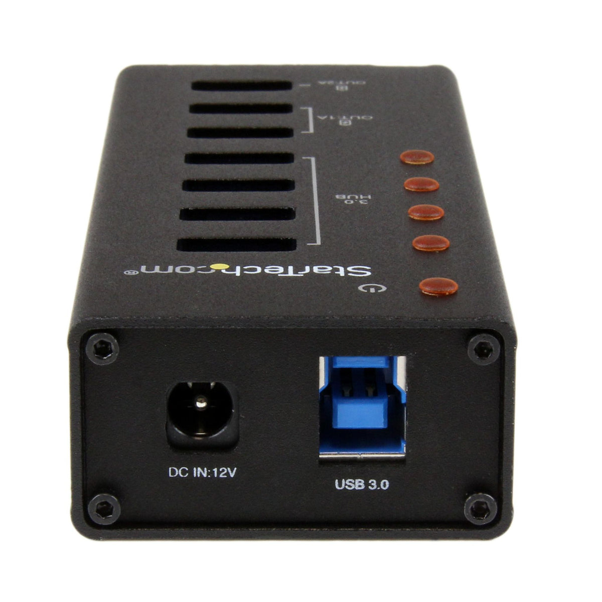 StarTech 4-Port USB 3.0 Hub with 3 Charging Ports Wall-Mountable Metal Enclosure