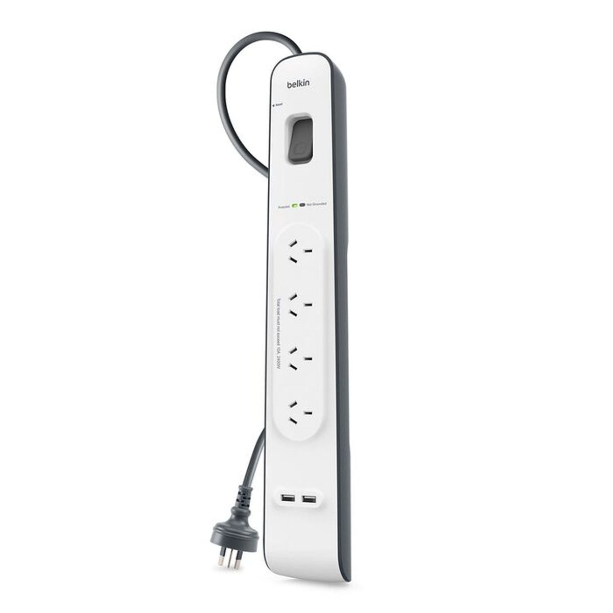 Belkin SurgePlus 4-Outlet Surge Protector 2x USB Port 2.4 Amp 525 Joules tl:f410f3e4
