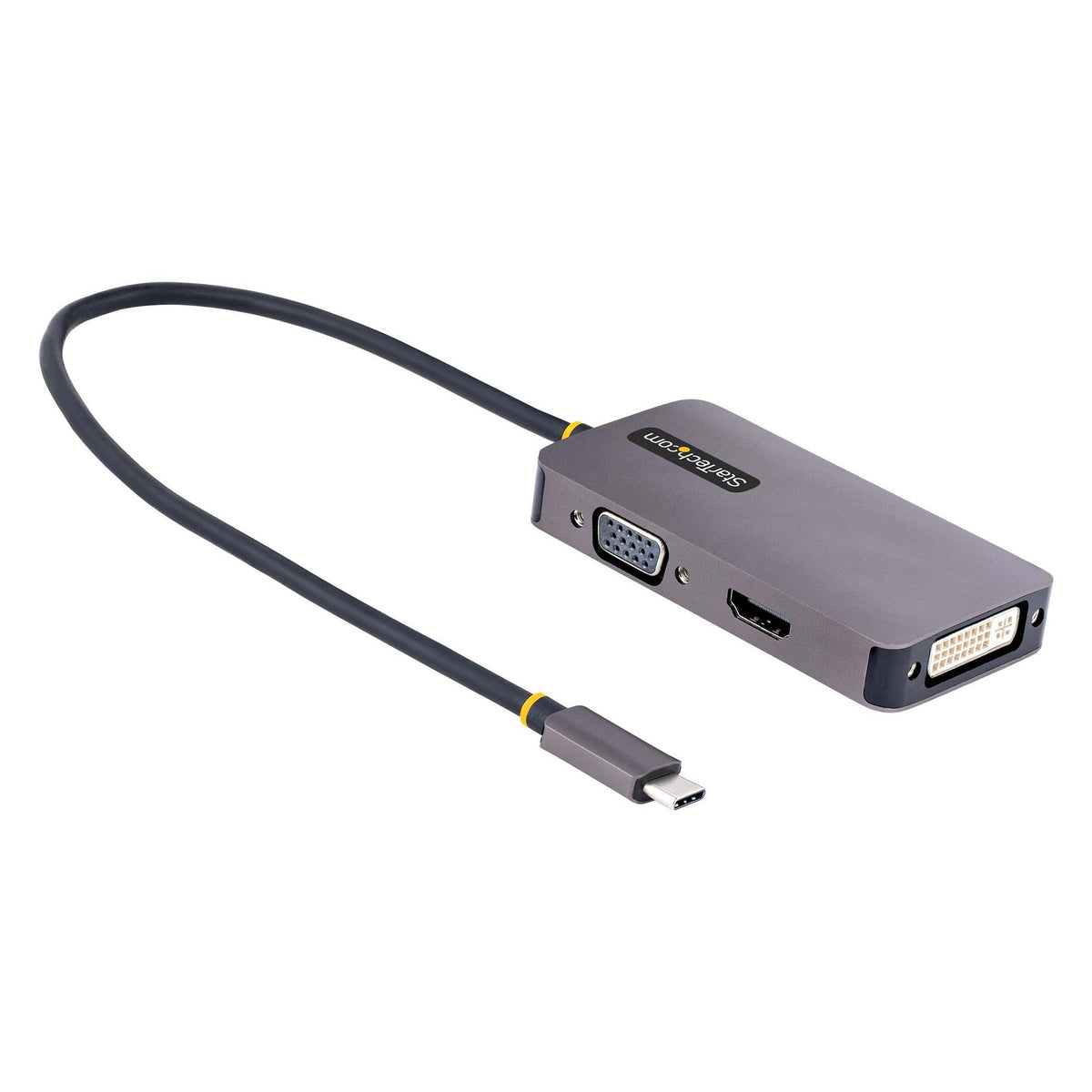 StarTech.com USB C to HDMI DVI VGA Adapter 4K 60Hz Aluminum Travel Adapter