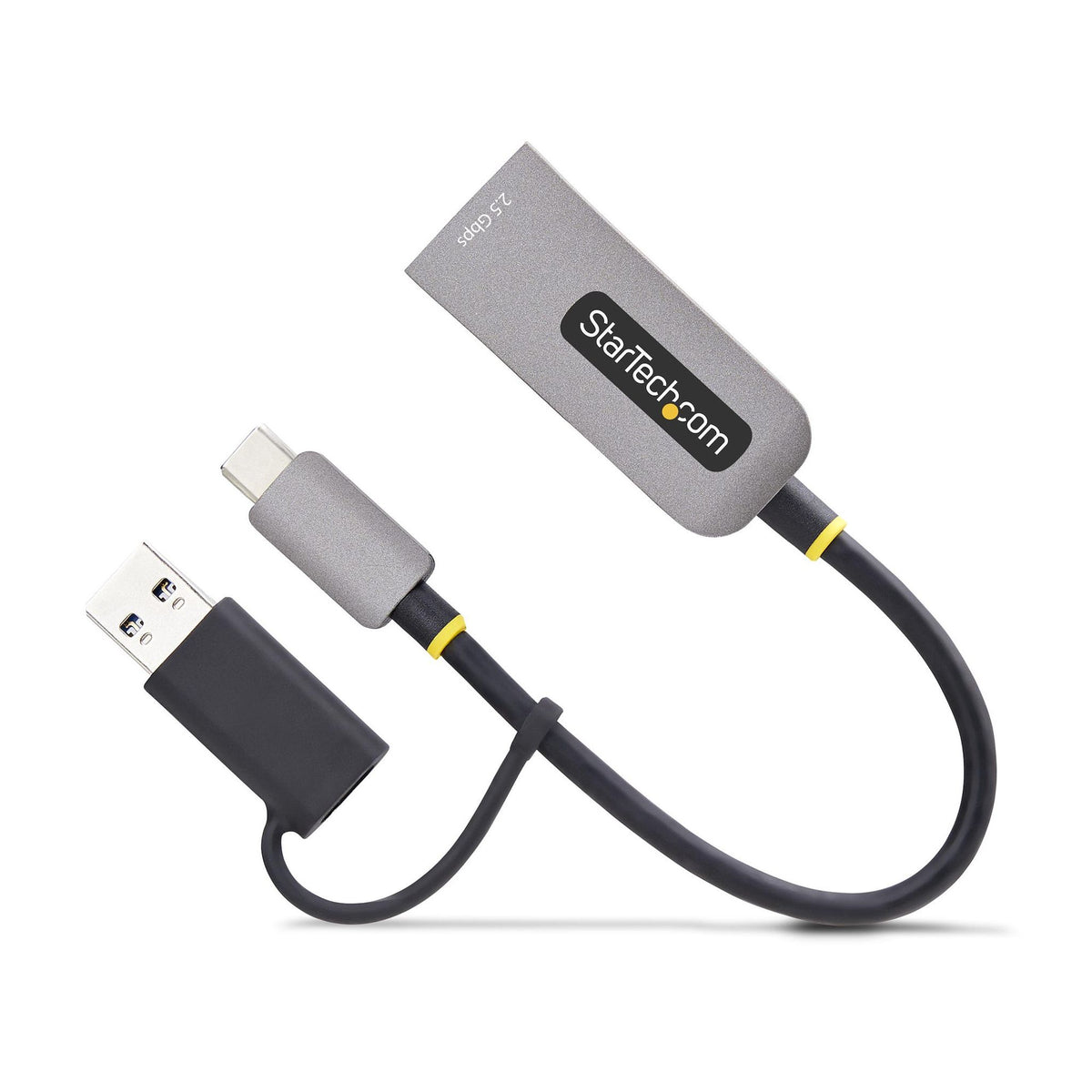 StarTech.com 2.5GbE USB-C to Ethernet Adapter with USB-A Converter 1G