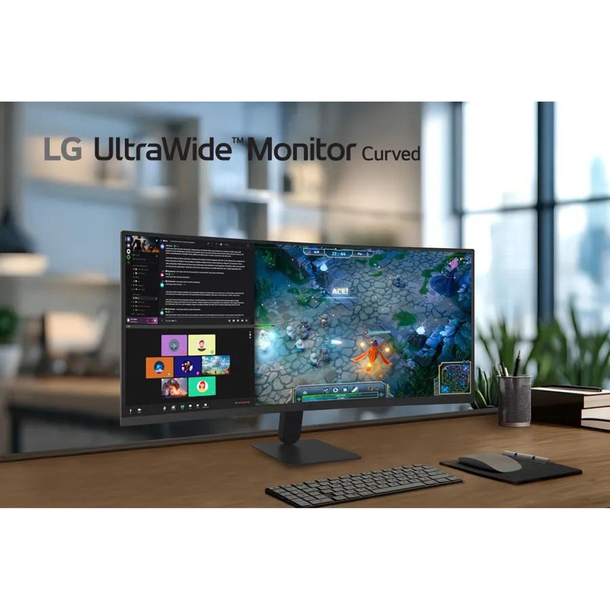 LG 34" UltraWide WQHD Curved 144Hz Monitor 3440x1440 HDR10 2xHDMI DP 1.4 tl:1b7d9cc